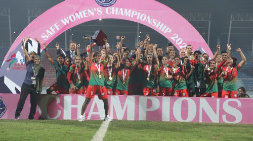 টানা দ্বিতীয় সাফ জয়ের উল্লাসে মাতলো বাঘিনীরা
