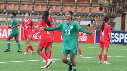 আবারো নেপালকে হারাল বাংলাদেশ, প্রীতির দুর্দান্ত হ্যাটট্রিক