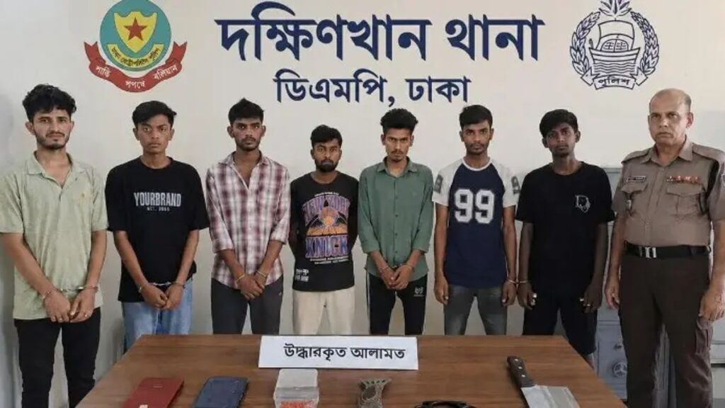 দক্ষিণখানে দেশীয় অস্ত্র ও মাদকসহ কিশোর গ্যাংয়ের ৭ সদস্য গ্রেফতার dmp-mtoqjqoua7hmlh5-20260906010006